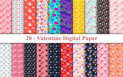Valentinsgruß-Muster-digitales Papier, glücklicher Valentinstag-Hintergrund