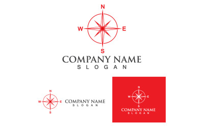 Vector de logotipo y símbolo de brújula V16