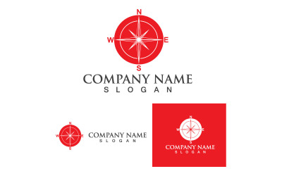 Vector de logotipo y símbolo de brújula V21