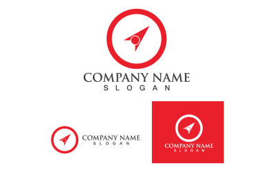 Vector de logotipo y símbolo de brújula V8