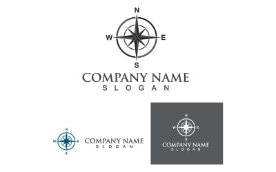 Vector de logotipo y símbolo de brújula V9