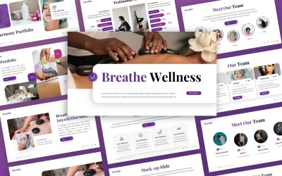 Breathe - Wellness Multifunctionele Sjablonen PowerPoint presentatie
