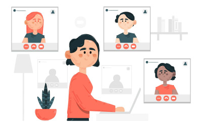 Ilustracja koncepcji zespołu zdalnego