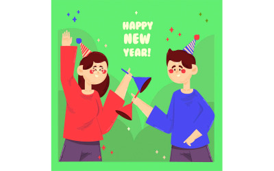 New Year 2022 Concept Illustration