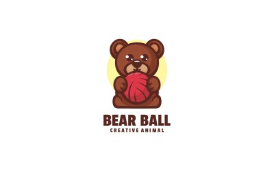 Bear Ball Simple Mascot Logo