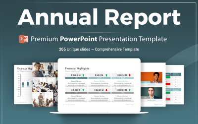 Éves jelentés PowerPoint prezentációs sablon