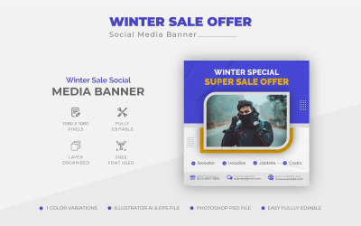 Winter Sale Instagram Post Design-Vorlage