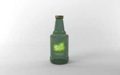 3d render of a Green long bottles isolated on white background
