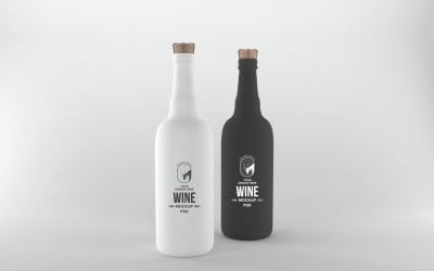 3D render of a White and Black Bottles isolated on a white background
