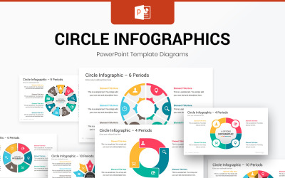 Modelo de Infografia de Círculo PowerPoint