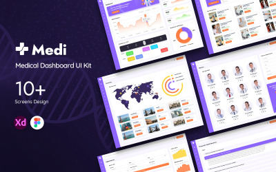 Sjabloon voor UI-kit voor medisch dashboard