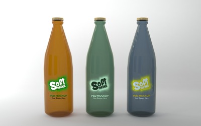 Brown smooth bottle isolated in the light background; a 3D rendering