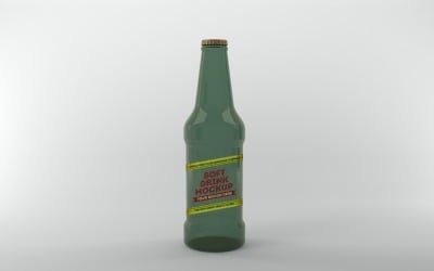 3d render of a bottle with a crown cap isolated on white background