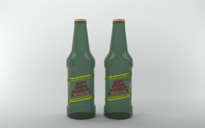 3D render of a Green bottles isolated on a white background