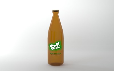 3D render of a Soft Drink Mockup bottle isolated on a white background