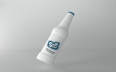 3d render of a Soft Drink Mockup white bottle with a crown cap isolated on white background