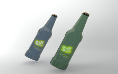 3d render of bottles with cork lids isolated on white background