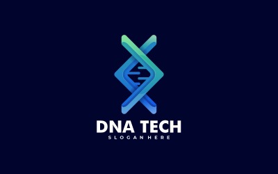 DNA Tech Gradyan Logo Şablonu
