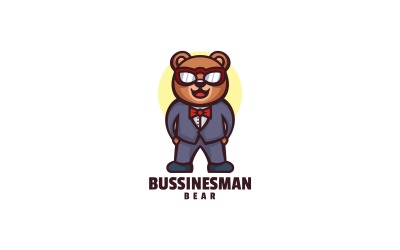 Işadamı Ayı Karikatür Logosu