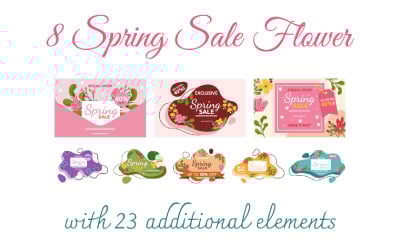8 Spring Sale Flower with 23 Additional Elements 1