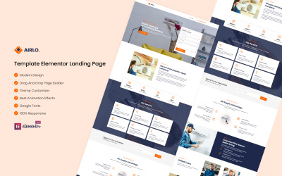 Airlo - Ac Services Gebruiksklaar Elementor-sjabloon van één pagina