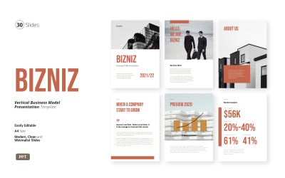 Bizniz - Вертикальная презентация PowerPoint для бизнеса