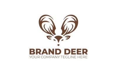 Modello di progettazione del logo dei cervi del marchio
