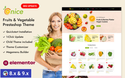 Onice – Organik Meyve ve Sebze Mağazası PrestaShop Duyarlı Tema