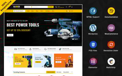 Hammer - Tema Mega Tool Super Store Elementor WooCommerce