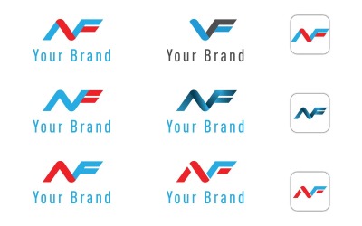 A et VN ou NF Creative Logo Design Vector