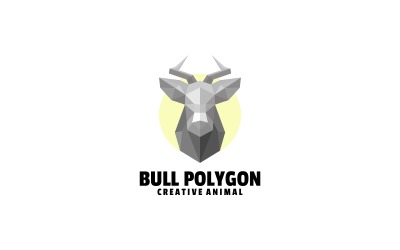 Logotipo de baixo poligonal de touro