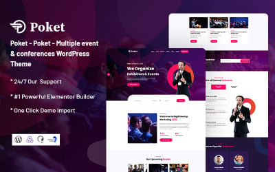 Poket - Meerdere evenementen en conferenties Responsief WordPress-thema