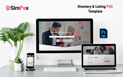 Directory en vermelding PSD-sjabloon Websitesjabloon