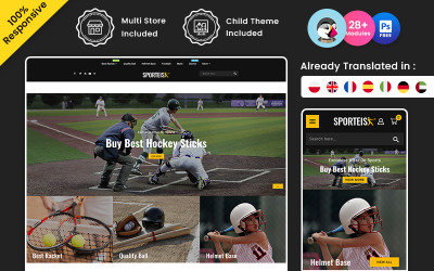 Sporties - Спорт і подорожі Багатоцільова тема Prestashop