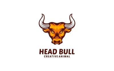 Logo Head Bull Jednoduchý maskot