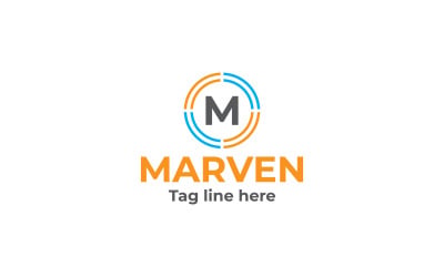 Merven M Letter Logo Design Template