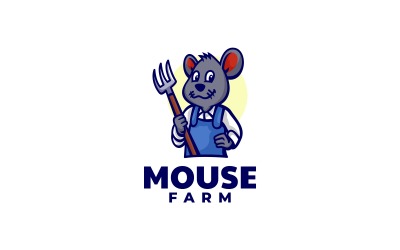 Mouse Farm Cartoon Logo Style