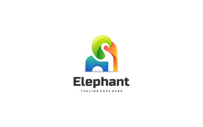 Elephant Gradient Colorful Logo Template
