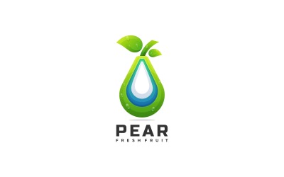 Estilo de logotipo degradado de fruta de pera