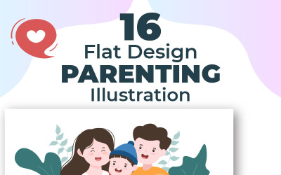 16 Illustrazione di famiglia di psicologia genitoriale