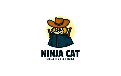 Stile di logo del fumetto del gatto ninja
