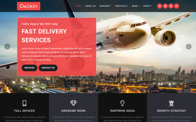 Deckin - Plantilla HTML5 de Logística y Transporte