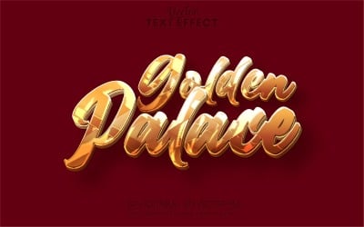 Golden Palace - Effetto testo modificabile, stile testo oro metallizzato, illustrazione grafica