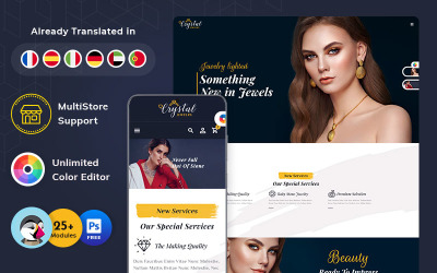 Tema Responsivo de PrestaShop para joyería de cristal