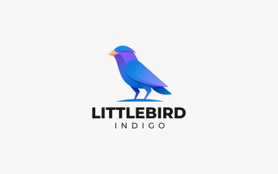 Vector Little Bird Gradient Logo Styl