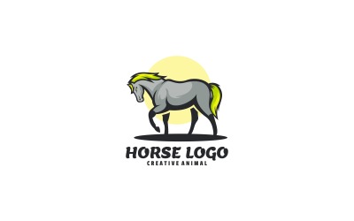 Vektör At Basit Maskot Logosu