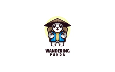 Wandernder Panda-Cartoon-Logo