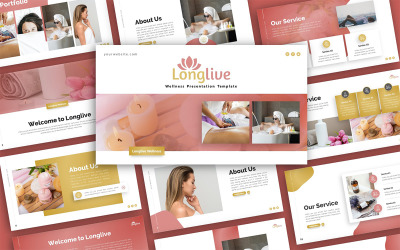 Багатоцільовий шаблон презентації PowerPoint Longlive Wellness
