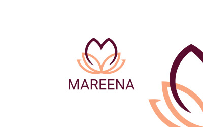Çiçek M harfi Logo Tasarım Şablonu