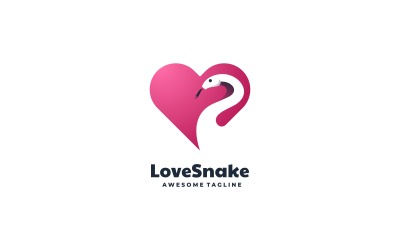 Láska Snake Negativní prostor Logo